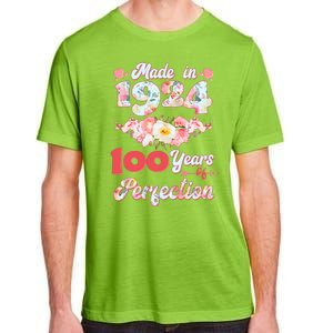 Flower Floral Made In 1924 100 Years Of Perfection Adult ChromaSoft Performance T-Shirt