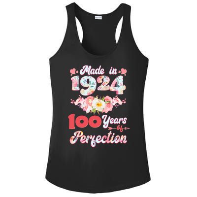 Flower Floral Made In 1924 100 Years Of Perfection Ladies PosiCharge Competitor Racerback Tank