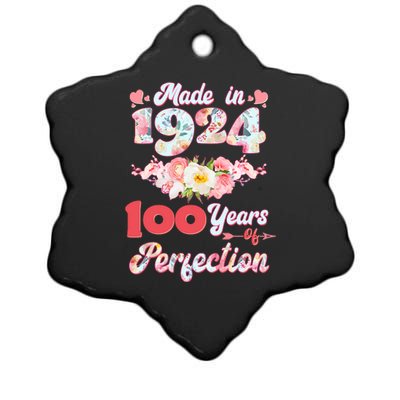 Flower Floral Made In 1924 100 Years Of Perfection Ceramic Star Ornament