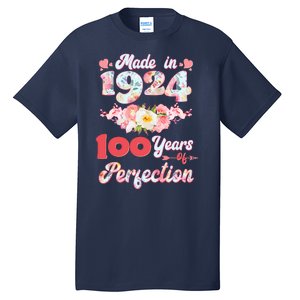 Flower Floral Made In 1924 100 Years Of Perfection Tall T-Shirt