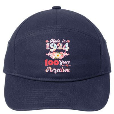 Flower Floral Made In 1924 100 Years Of Perfection 7-Panel Snapback Hat