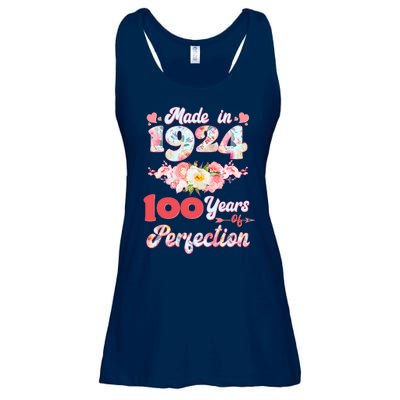 Flower Floral Made In 1924 100 Years Of Perfection Ladies Essential Flowy Tank