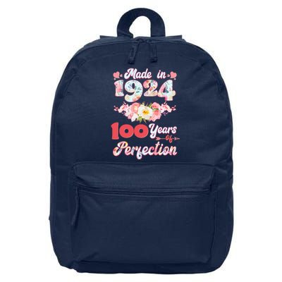 Flower Floral Made In 1924 100 Years Of Perfection 16 in Basic Backpack