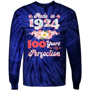 Flower Floral Made In 1924 100 Years Of Perfection Tie-Dye Long Sleeve Shirt