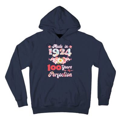 Flower Floral Made In 1924 100 Years Of Perfection Tall Hoodie