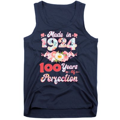 Flower Floral Made In 1924 100 Years Of Perfection Tank Top