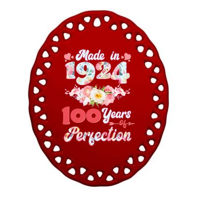 Flower Floral Made In 1924 100 Years Of Perfection Ceramic Oval Ornament