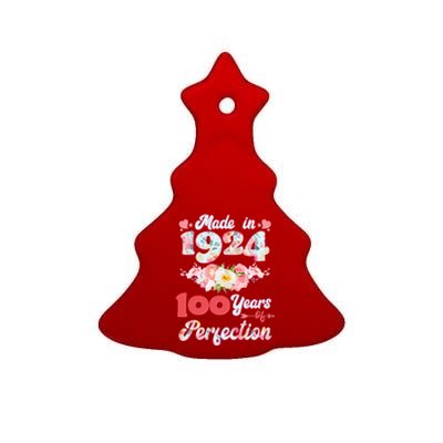 Flower Floral Made In 1924 100 Years Of Perfection Ceramic Tree Ornament