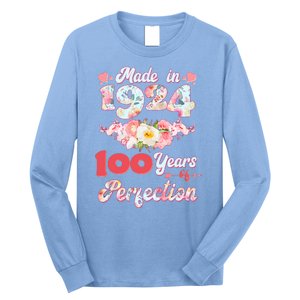 Flower Floral Made In 1924 100 Years Of Perfection Long Sleeve Shirt