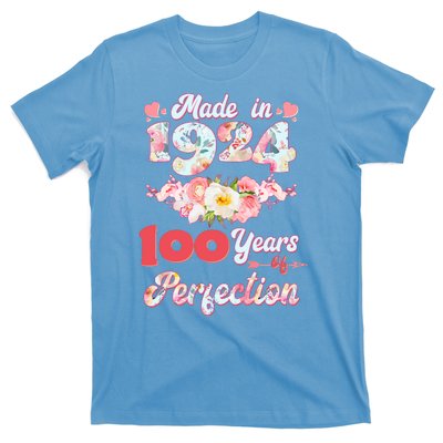 Flower Floral Made In 1924 100 Years Of Perfection T-Shirt