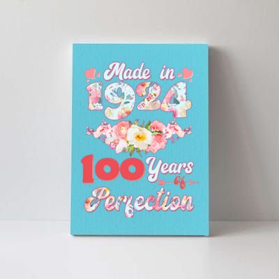 Flower Floral Made In 1924 100 Years Of Perfection Canvas