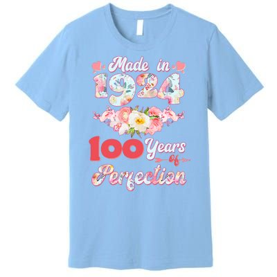 Flower Floral Made In 1924 100 Years Of Perfection Premium T-Shirt