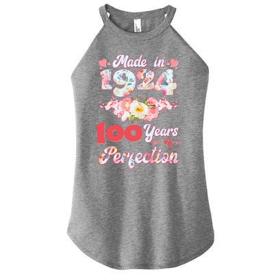 Flower Floral Made In 1924 100 Years Of Perfection Women’s Perfect Tri Rocker Tank