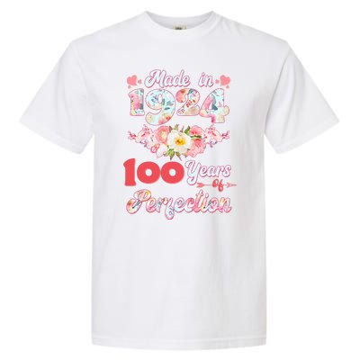 Flower Floral Made In 1924 100 Years Of Perfection Garment-Dyed Heavyweight T-Shirt