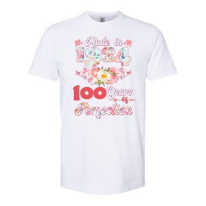 Flower Floral Made In 1924 100 Years Of Perfection Softstyle CVC T-Shirt