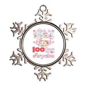 Flower Floral Made In 1924 100 Years Of Perfection Metallic Star Ornament