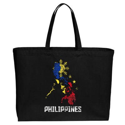 Flag Filipino Map Philippines Cotton Canvas Jumbo Tote