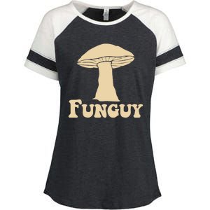 Funguy Funny Mushroom Fun Guy Enza Ladies Jersey Colorblock Tee