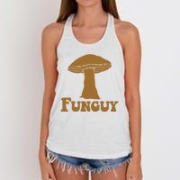 Funguy Funny Mushroom Fun Guy Women's Knotted Racerback Tank