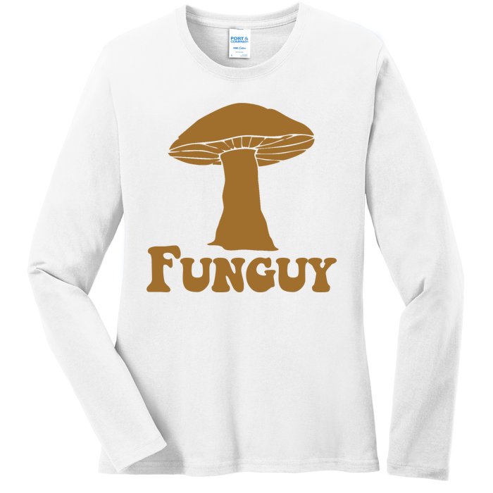 Funguy Funny Mushroom Fun Guy Ladies Long Sleeve Shirt