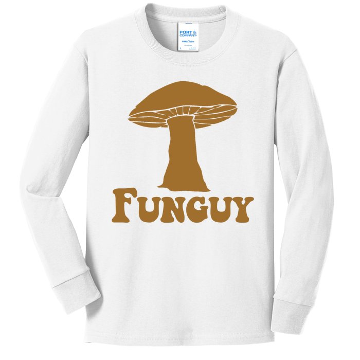 Funguy Funny Mushroom Fun Guy Kids Long Sleeve Shirt