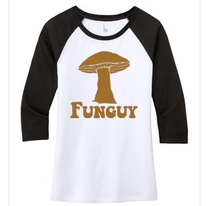 Funguy Funny Mushroom Fun Guy Women's Tri-Blend 3/4-Sleeve Raglan Shirt