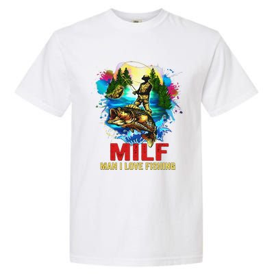 Funny Fishing MILF Man I Love Fishing Addict Retro Garment-Dyed Heavyweight T-Shirt