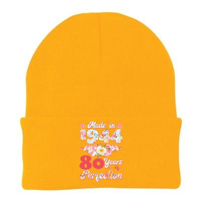 Flower Floral Made In 1944 80 Years Of Perfection Knit Cap Winter Beanie