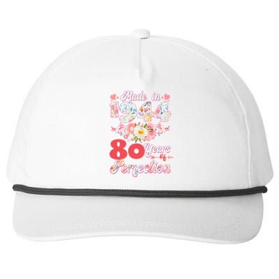 Flower Floral Made In 1944 80 Years Of Perfection Snapback Five-Panel Rope Hat