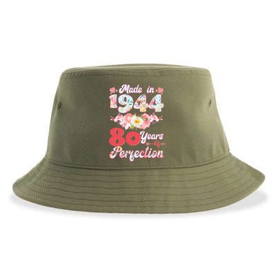 Flower Floral Made In 1944 80 Years Of Perfection Sustainable Bucket Hat