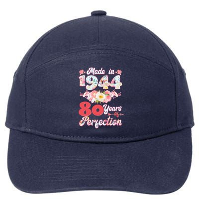 Flower Floral Made In 1944 80 Years Of Perfection 7-Panel Snapback Hat