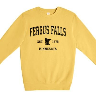 Fergus Falls Minnesota Mn Vintage Athletic Sports Premium Crewneck Sweatshirt