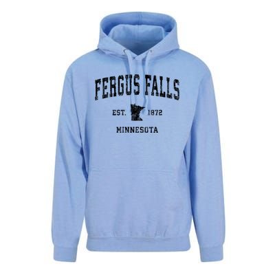 Fergus Falls Minnesota Mn Vintage Athletic Sports Unisex Surf Hoodie