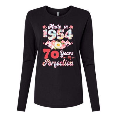 Flower Floral Made In 1954 70 Years Of Perfection Womens Cotton Relaxed Long Sleeve T-Shirt