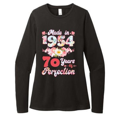 Flower Floral Made In 1954 70 Years Of Perfection Womens CVC Long Sleeve Shirt