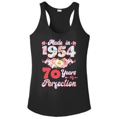 Flower Floral Made In 1954 70 Years Of Perfection Ladies PosiCharge Competitor Racerback Tank