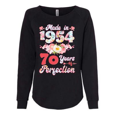 Flower Floral Made In 1954 70 Years Of Perfection Womens California Wash Sweatshirt