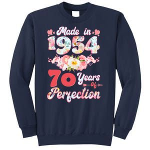 Flower Floral Made In 1954 70 Years Of Perfection Sweatshirt