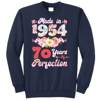 Flower Floral Made In 1954 70 Years Of Perfection Sweatshirt