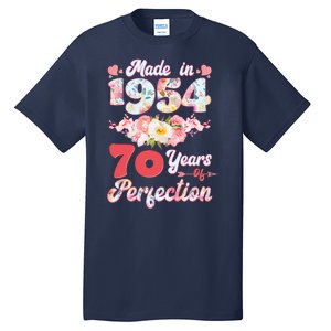 Flower Floral Made In 1954 70 Years Of Perfection Tall T-Shirt