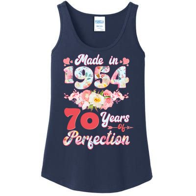 Flower Floral Made In 1954 70 Years Of Perfection Ladies Essential Tank