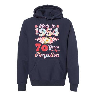 Flower Floral Made In 1954 70 Years Of Perfection Premium Hoodie