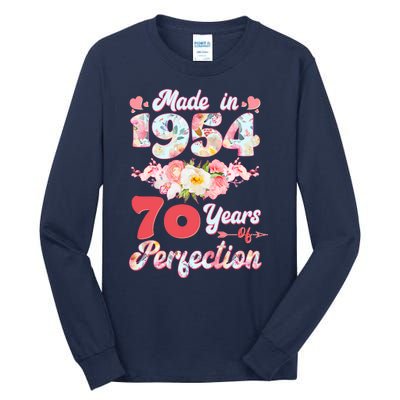 Flower Floral Made In 1954 70 Years Of Perfection Tall Long Sleeve T-Shirt