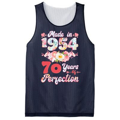 Flower Floral Made In 1954 70 Years Of Perfection Mesh Reversible Basketball Jersey Tank