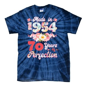 Flower Floral Made In 1954 70 Years Of Perfection Tie-Dye T-Shirt