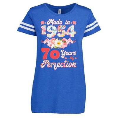 Flower Floral Made In 1954 70 Years Of Perfection Enza Ladies Jersey Football T-Shirt