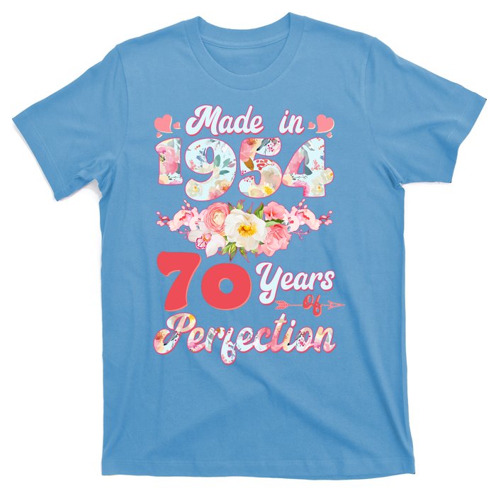 Flower Floral Made In 1954 70 Years Of Perfection T-Shirt