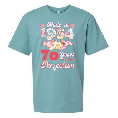 Flower Floral Made In 1954 70 Years Of Perfection Sueded Cloud Jersey T-Shirt