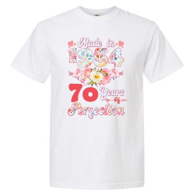 Flower Floral Made In 1954 70 Years Of Perfection Garment-Dyed Heavyweight T-Shirt