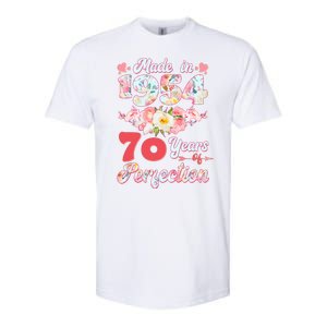 Flower Floral Made In 1954 70 Years Of Perfection Softstyle CVC T-Shirt